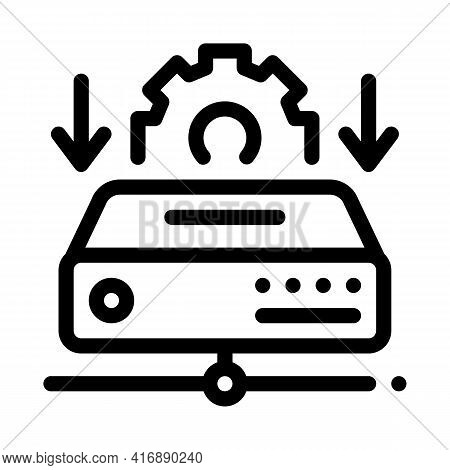 Download Process Of Machine Learning Line Icon Vector. Download Process Of Machine Learning Sign. Is