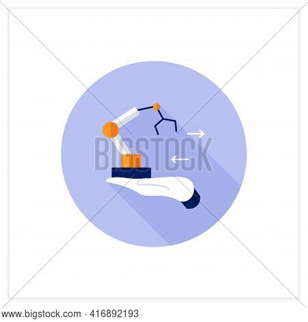 Fixed Asset Management Flat Icon. Industrialization.tracking Fixed Assets For Purposes Of Financial 