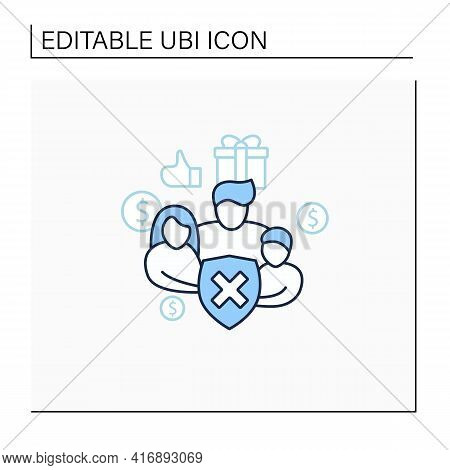 Social Security Line Icon. Eliminating Society Needs.rise In Living Standards. Improving Living Cond