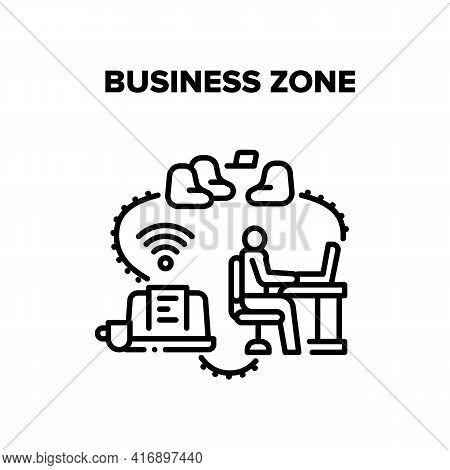 Business Zone Vector Icon Concept. Wifi Wireless Internet Technology Business Zone With Comfortable 