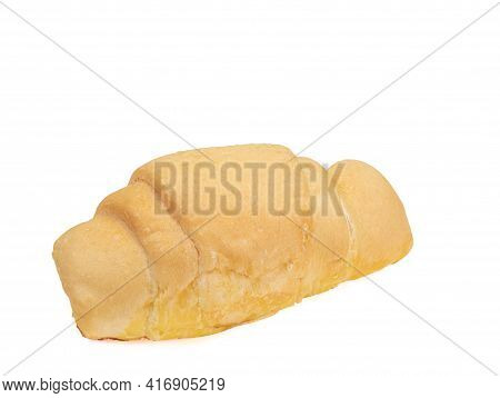 Shio Pan, A Close Up Of Japanese Homemade Croissant Salty Butter Bread Bun Isolated On White Backgro