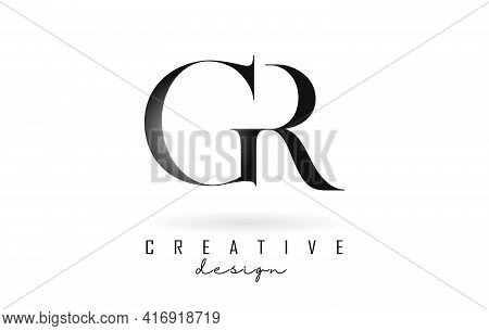 G R Gr Letter Design Logo Logotype Concept With Serif Font And Elegant Style. Vector Illustration Ic