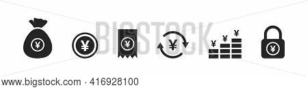 Currency Icons. Japanese Yen Icons. Money Signs. Finansial Vector Icons. Vector Illustration