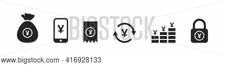 Currency Icons. Chinese Yuan Icons. Money Signs. Finansial Vector Icons. Vector Illustration