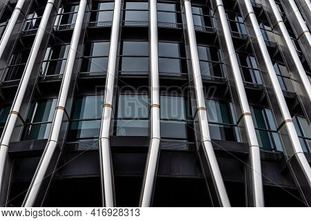 Madrid, Spain - March 28, 2021: Torre Europa Office Building Skyscraper In Azca Financial District. 