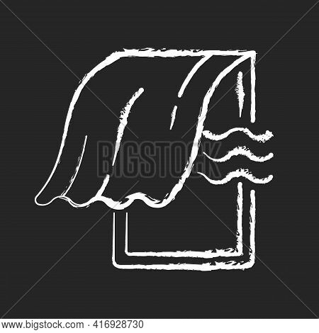 Airing Bedroom Chalk White Icon On Black Background. Office Space Ventilation. Open Window, Oxygen I