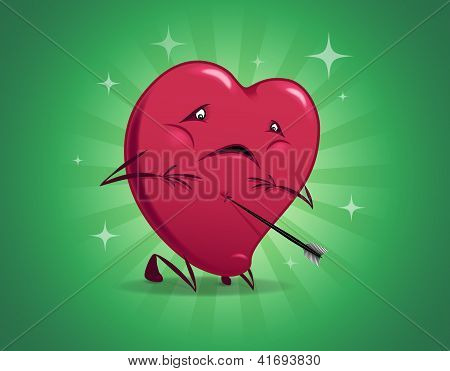 Valentine haavoittunut sydän.