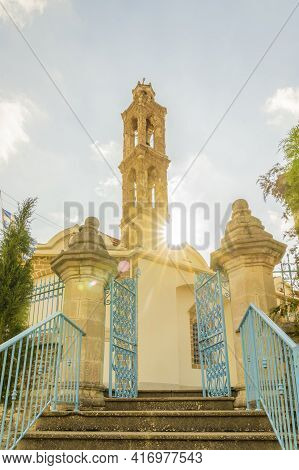 November 2020. Kato Drys In Larnaca District, Cyprusayios Charalambos Church In The Traditional Vill