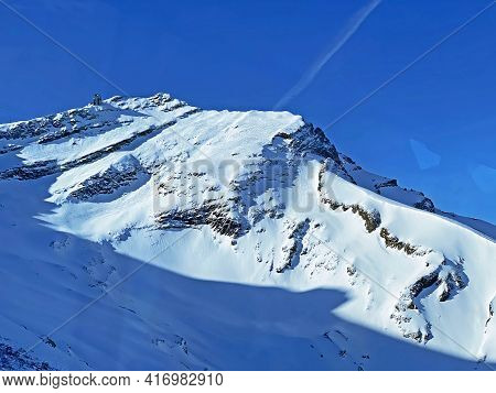 Snowy Alpine Mountain Peak Sex Rouge (or Scex Rouge) Located In A Mountain Massif Les Diablerets (ro