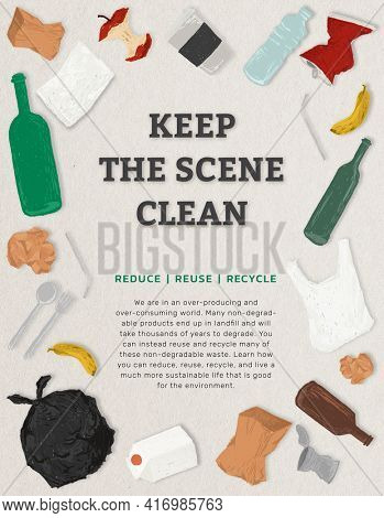 Keep the scene clean poster for go zero waste