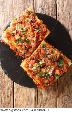 Italian Vincisgrassi Or Vincesgrassi, Is A Typical Marche Pasta Dish Similar To Lasagne Al Forno Clo