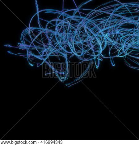 3d render of Swirl spline line abstract background. desktop wallpaper.