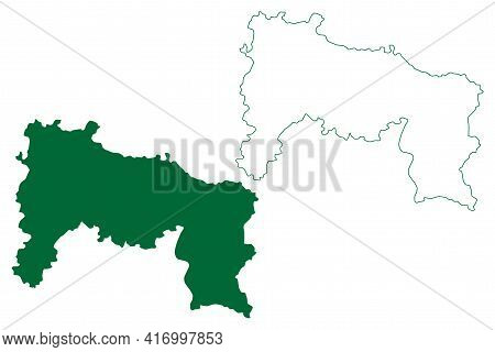 Ranchi District (jharkhand State, Republic Of India, South Chotanagpur Division) Map Vector Illustra