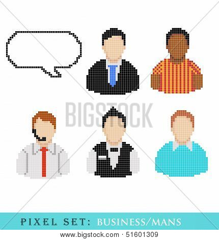 Vector icons of pixel People