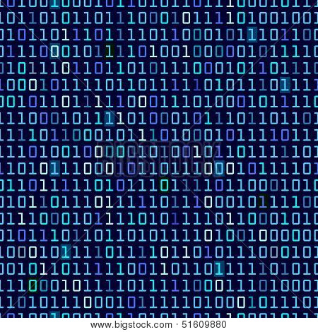 Blue Binary Background