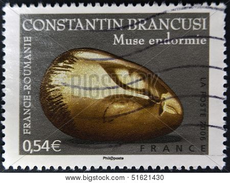 A stamp printed in France shows Sculptures by Constantin Brancusi