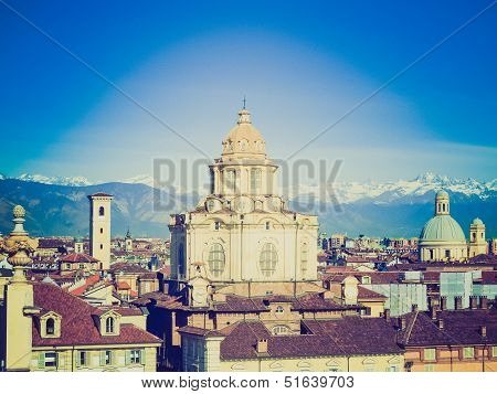 Retro Look San Lorenzo Church, Turin