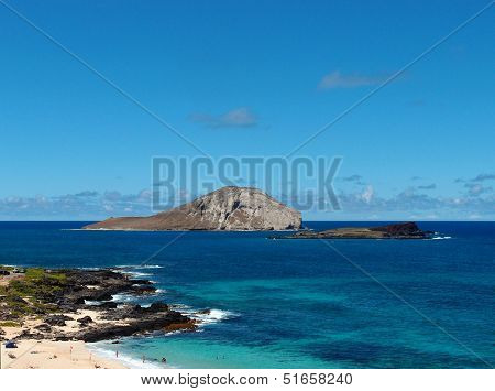 Beach And Islands At Makapuu Beach Park, Oahu, Hawaii