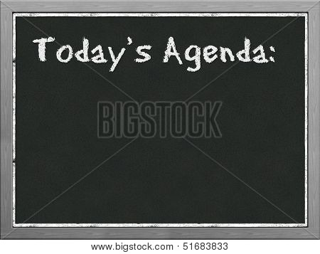 Black Board With Word Today's Agenda