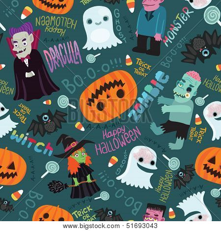Happy Halloween seamless pattern.