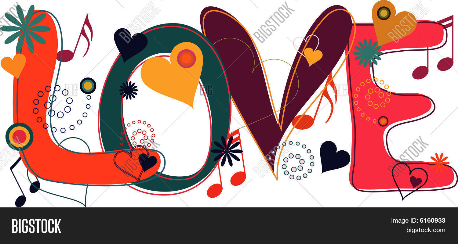 Love Text Hippie Vector & Photo (Free Trial) Bigstock