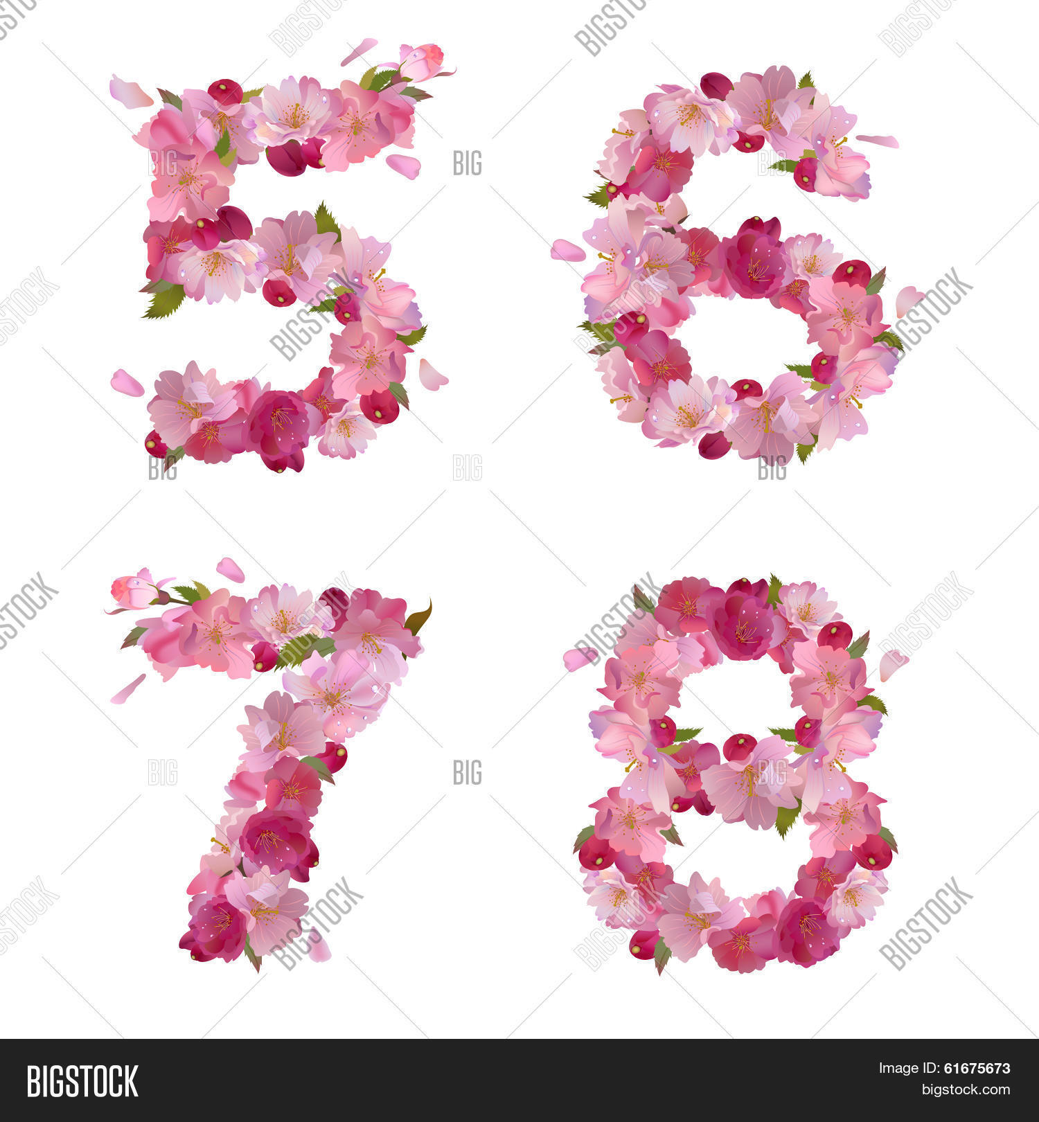 Цифра 7 из цветов