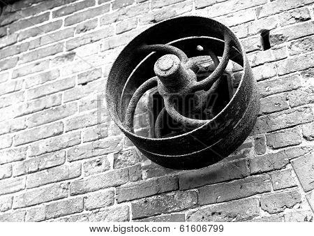 Old machinery pulley