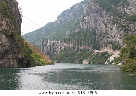 Lake between hills