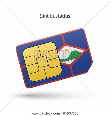 Sint Eustatius mobile phone sim card with flag.