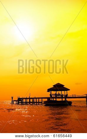 Dramatic Sunset On The Beach, Nature Background