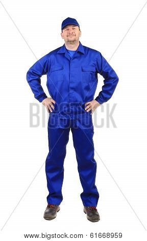 Worker in winter workwear.
