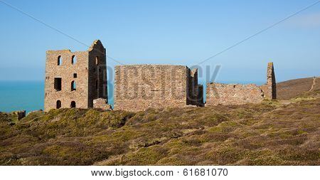 Disused Cornish tin mine England UK