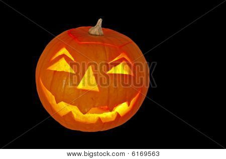 Horizontal Pumpkin With Scary Face