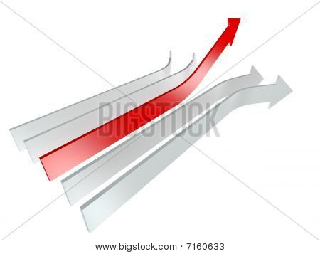 Conceptual 3D Rendered Image Of Arrow Isolated