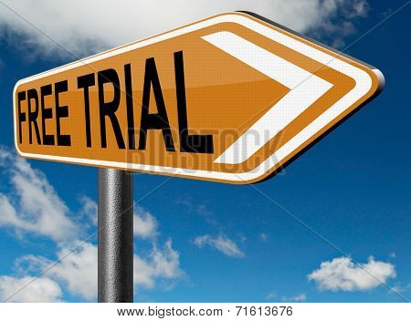 Free trail product sample promotion for product or membership