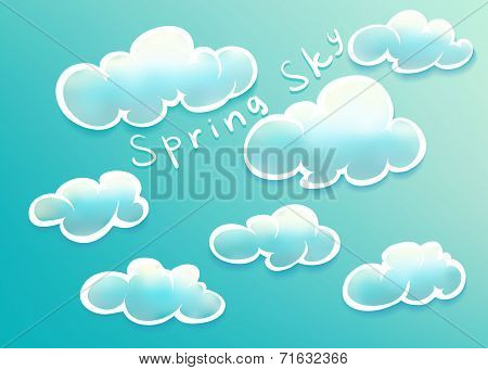 Clouds on spring sky