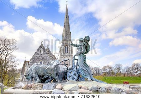 Gefion Fountain. 1908 Year