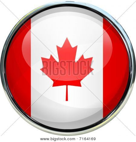 Bandera de Canadá en la esfera de cristal 3D