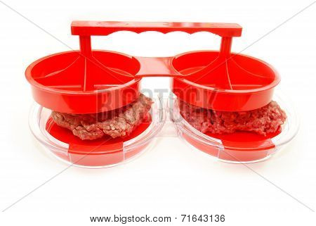 Pressing Ground Beef Into A Summer Hamburger