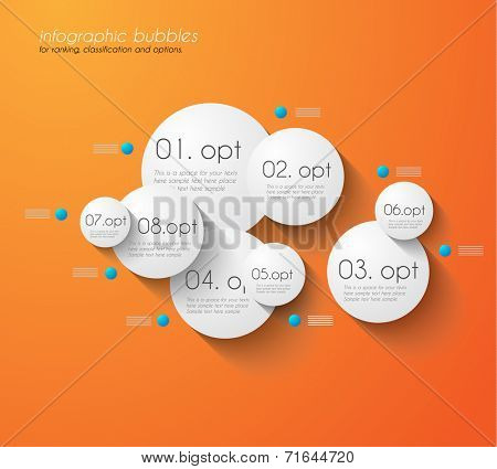 Infographic design template with paper tags. Idea to display information, ranking and statistics with orginal and modern style.