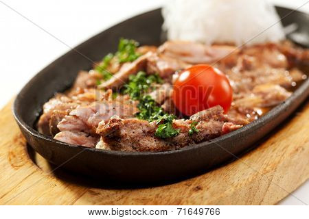 Fried Chicken with Sauce and White Radish