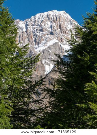 The southern side of Mont Blanc Massif. Val Veny, Courmayer, Italy, Europe.
