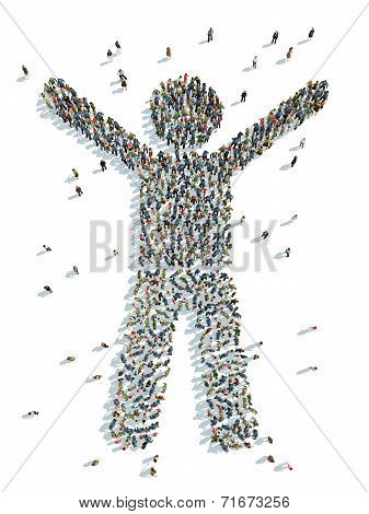man with his arms raised