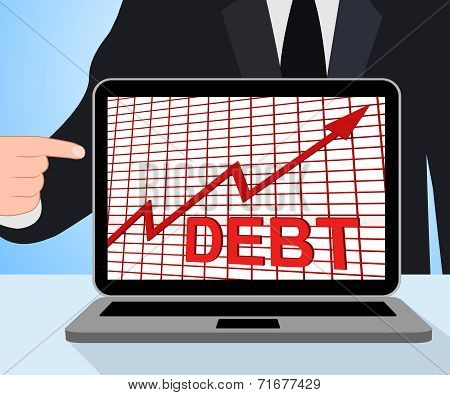 Debt Graph Chart Displays Increase Financial Indebted