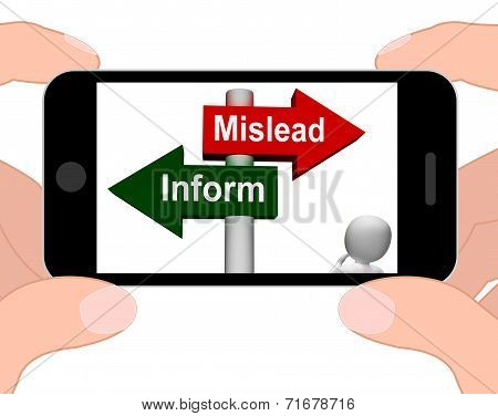 Mislead Inform Signpost Displays Misleading Or Informative Advice