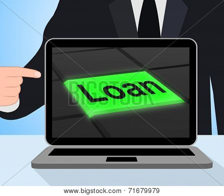 Loan Button Displays Lending Or Providing Advance