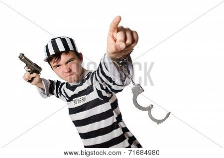 Funny prison inmate in concept