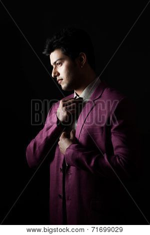 Indian handsome man getting ready