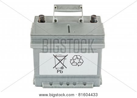 Recycling Of Lead-acid Batteries, Isolated On White Background