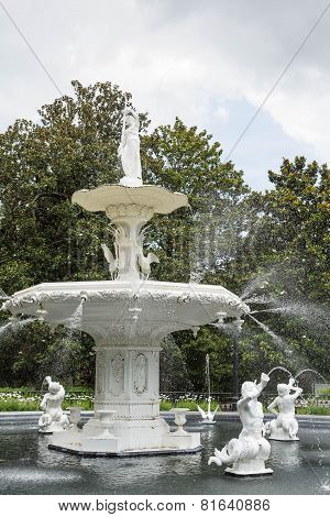 Statues In Fountain Pool